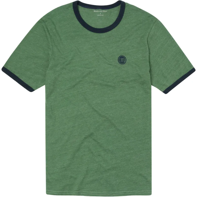 Basil Green Tri-Blend Varsity Ringer T-Shirt (M & XL AVAILABLE) made by Blade + Blue