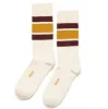 Gold Cushioned Retro Stripe Crew Sock - Made In USA by Zkano sold by Blade + Blue