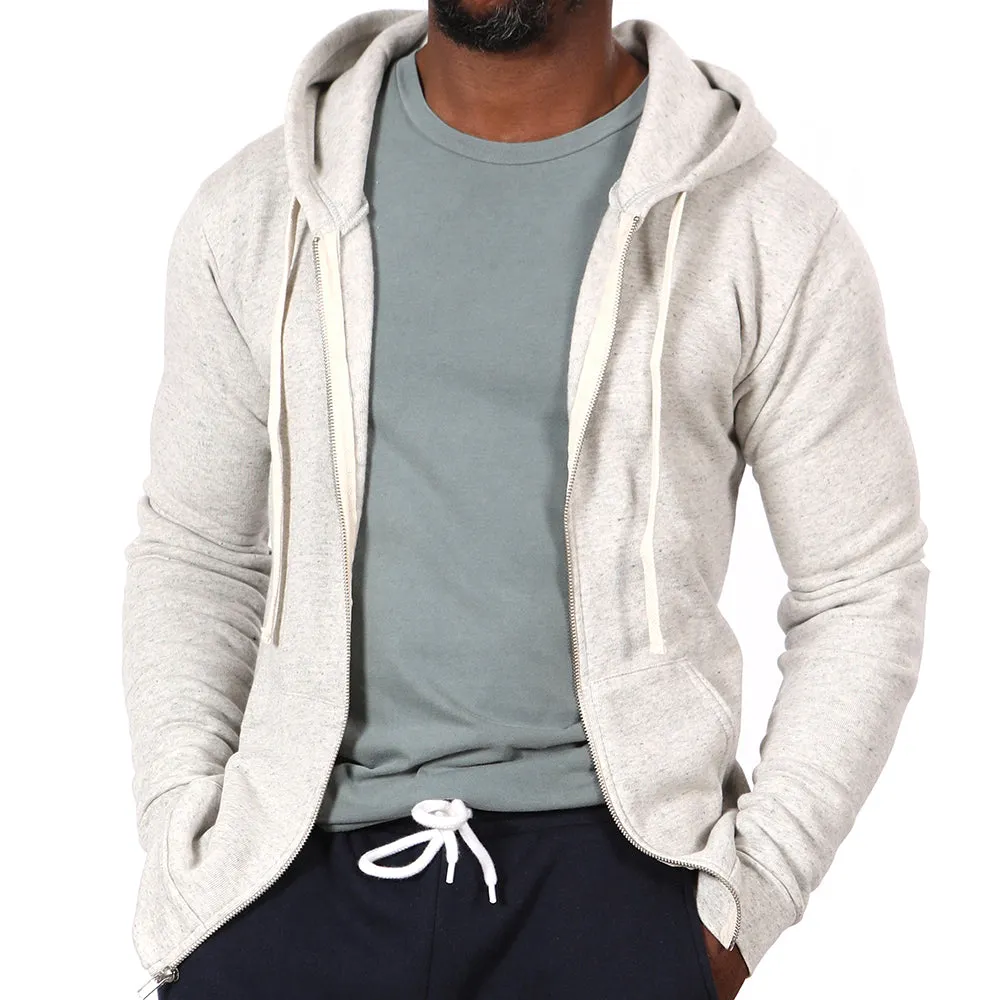 White Heather Salt & Pepper Full Zip Hoodie sold by Blade + Blue product image thumbnail 4