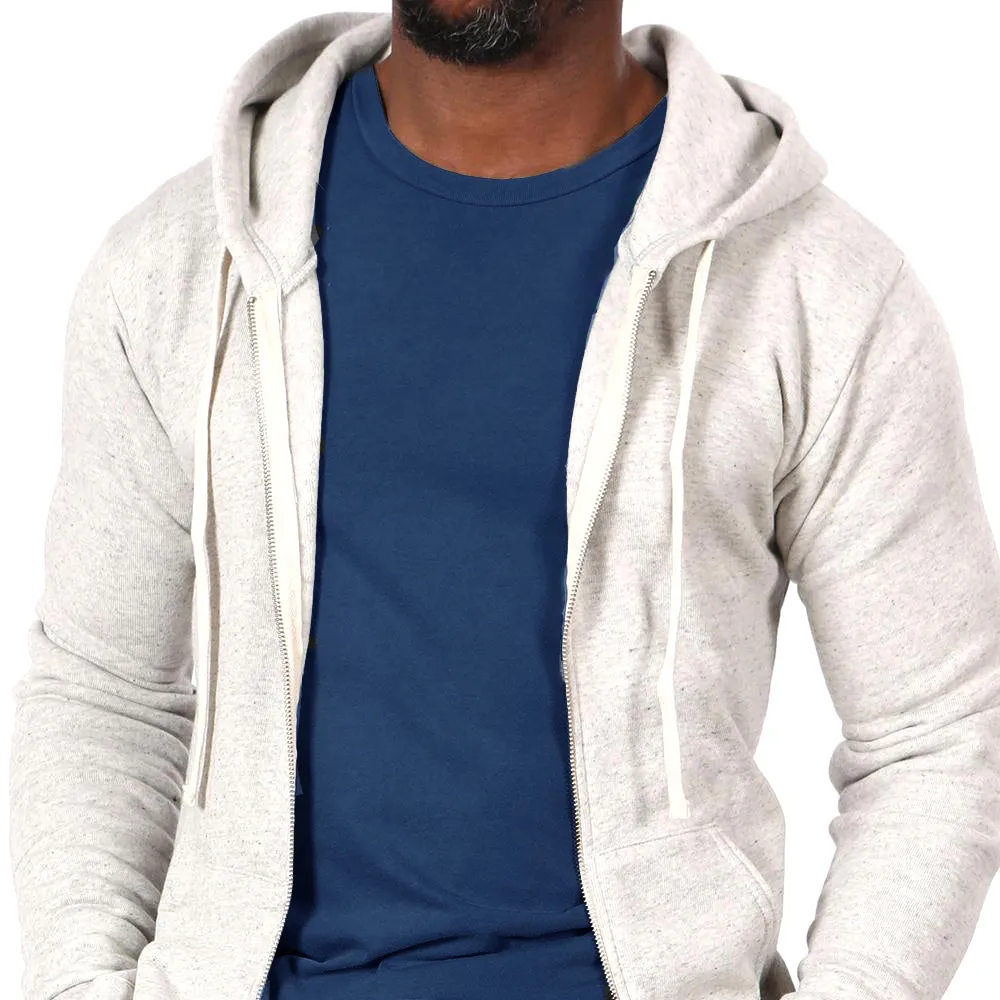 White Heather Salt & Pepper Full Zip Hoodie sold by Blade + Blue