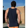 Solid Navy Heather Tri-Blend Varsity Tank Top sold by Blade + Blue