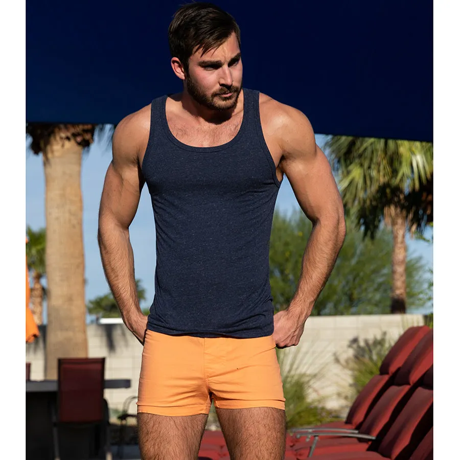 Solid Navy Heather Tri-Blend Varsity Tank Top sold by Blade + Blue product image thumbnail 2