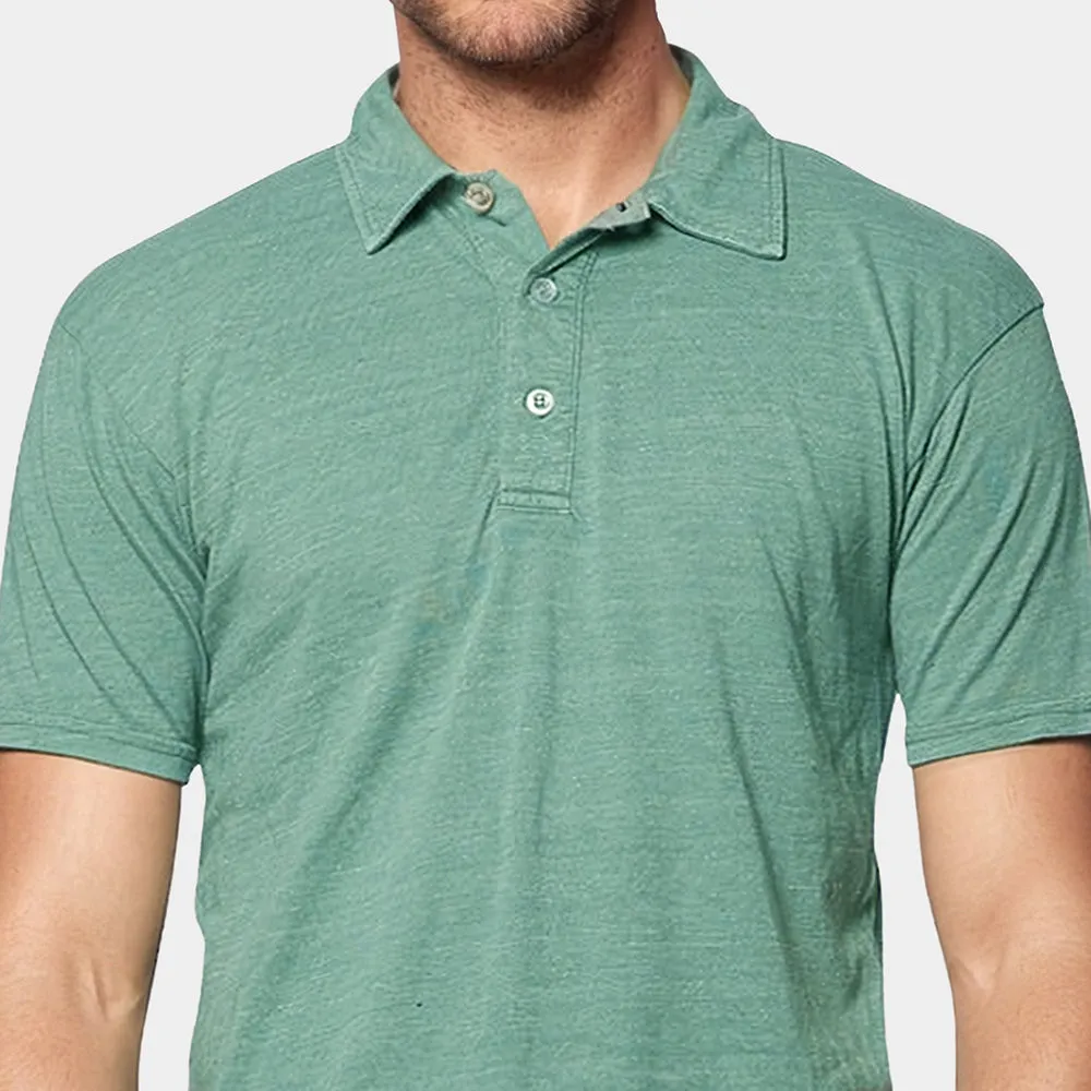Green Heather Polo T-Shirt sold by Blade + Blue product image thumbnail 2