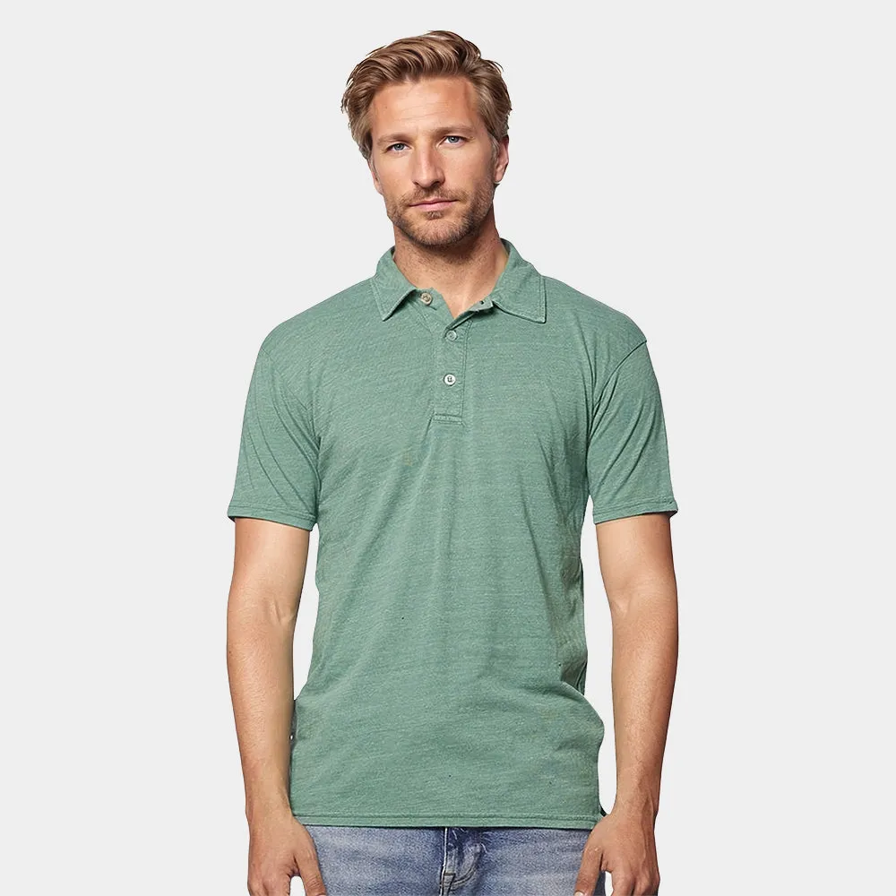 Green Heather Polo T-Shirt sold by Blade + Blue product image thumbnail 3