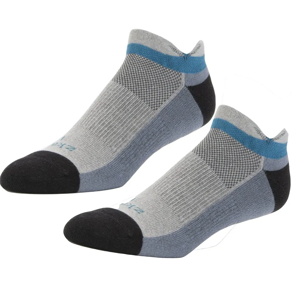 Ascent Performance Organic Cotton No-Show Sock in Steel - Made in USA by Zkano sold by Blade + Blue