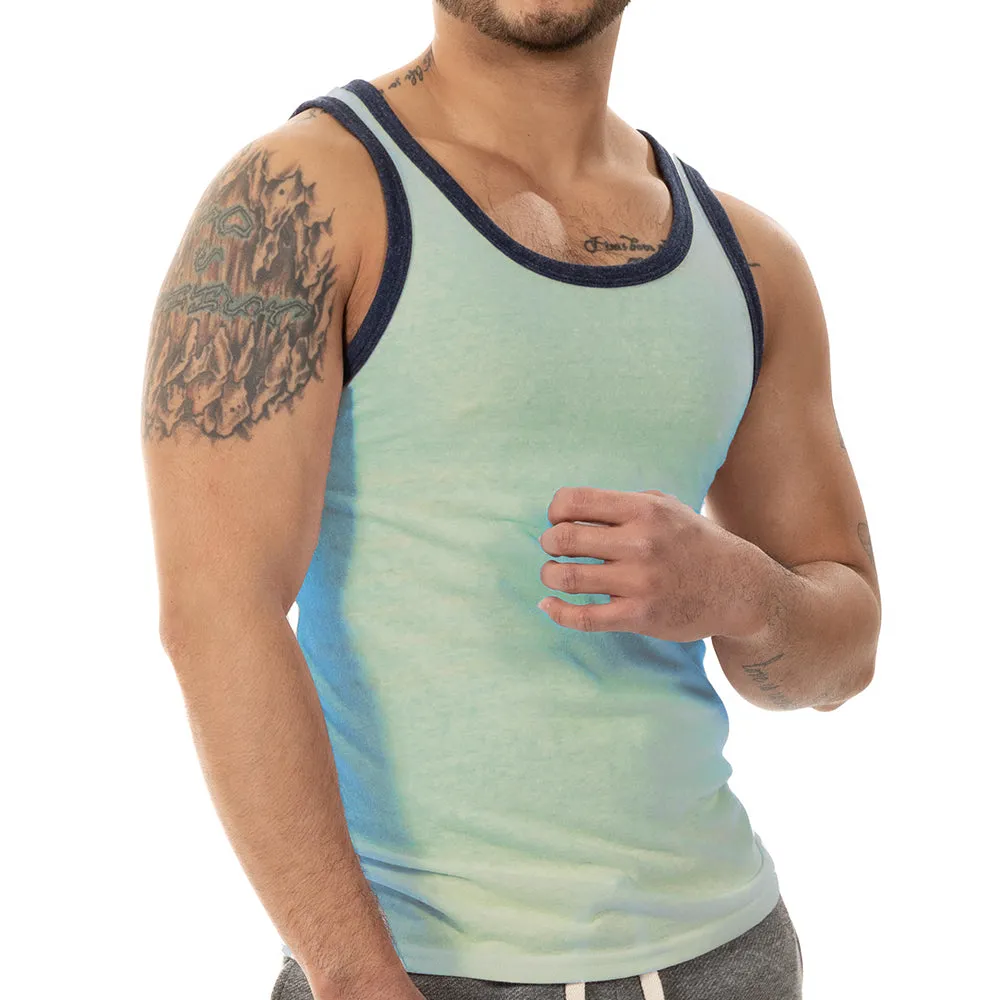 Mint Green Tri-Blend Varsity Tank Top sold by Blade + Blue