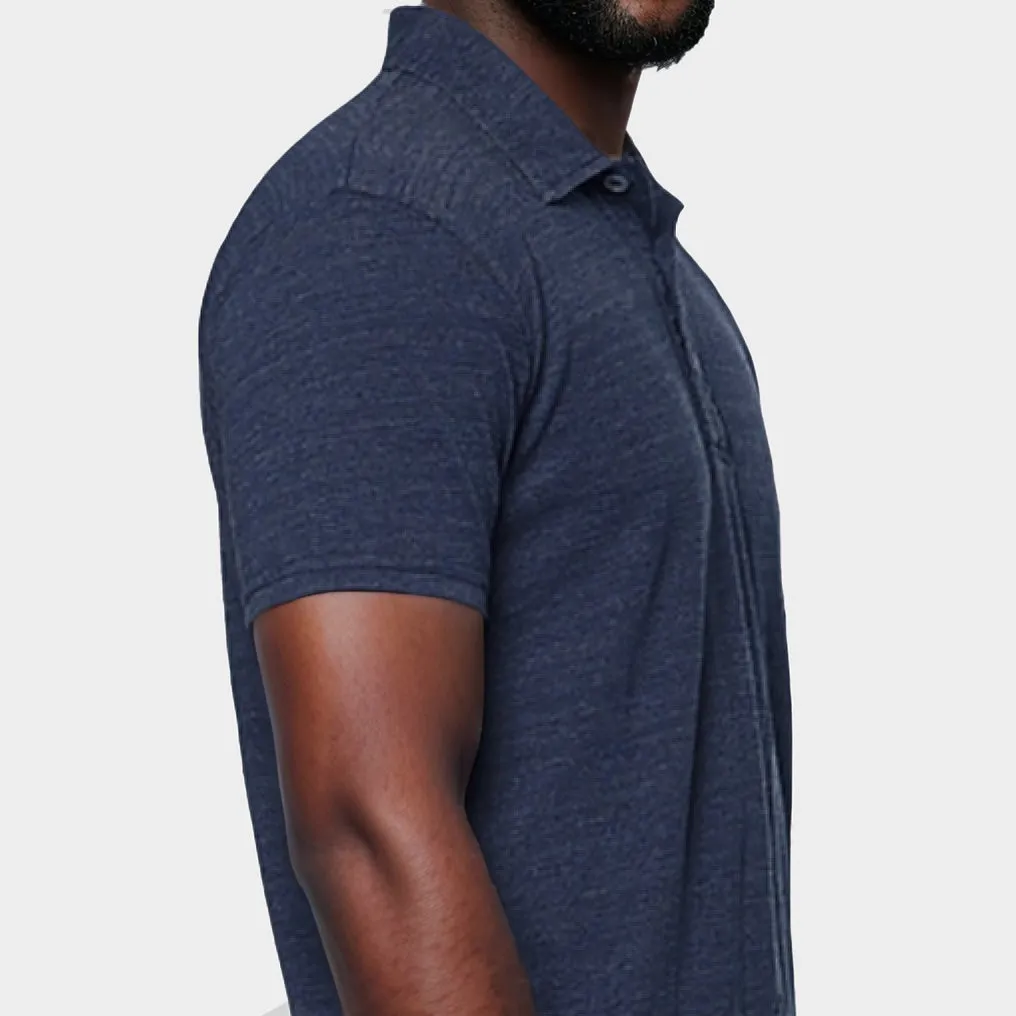 The "Driver" Tri-Blend Polo T-Shirt In Deep Blue sold by Blade + Blue product image thumbnail 2