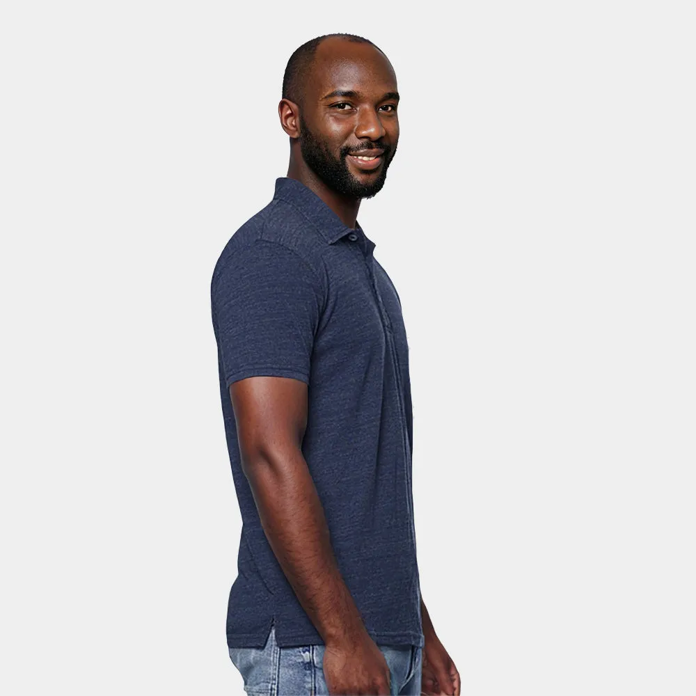 The "Driver" Tri-Blend Polo T-Shirt In Deep Blue sold by Blade + Blue product image thumbnail 3
