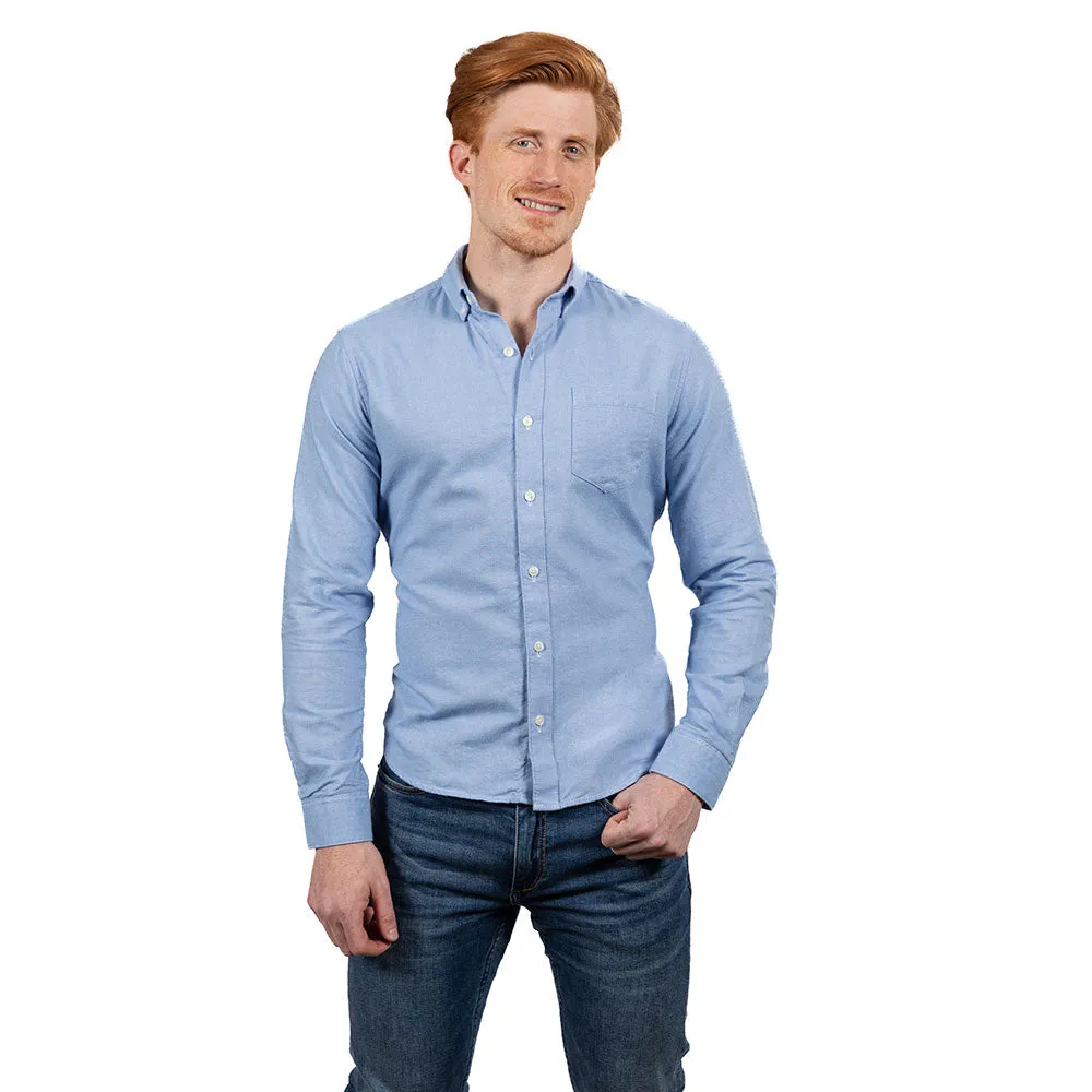 MICKEY Brushed Cotton Long Sleeve Shirt in Light Blue Melange (SIZE XXL) sold by Blade + Blue product image thumbnail 2