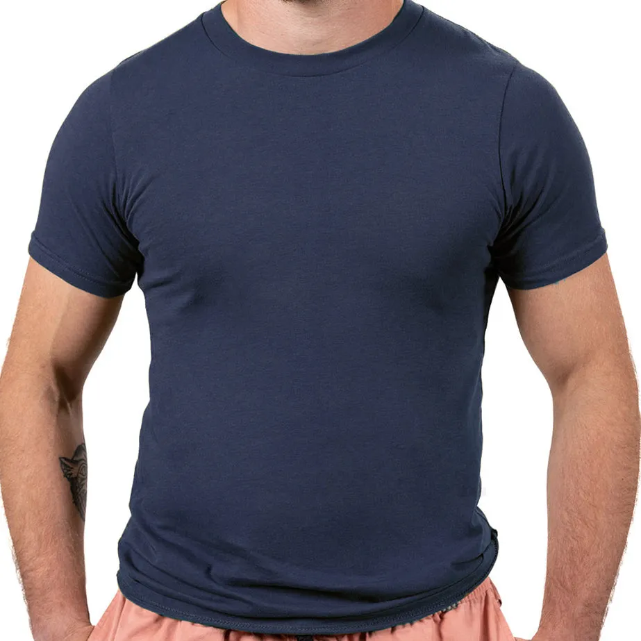 "Kicker" : Navy Blue Cotton T-Shirt sold by Blade + Blue