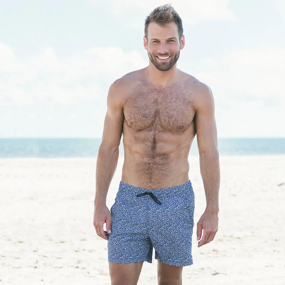 5" Inseam Swim Trunk in Blue Mini Floral sold by Blade + Blue product image thumbnail 2