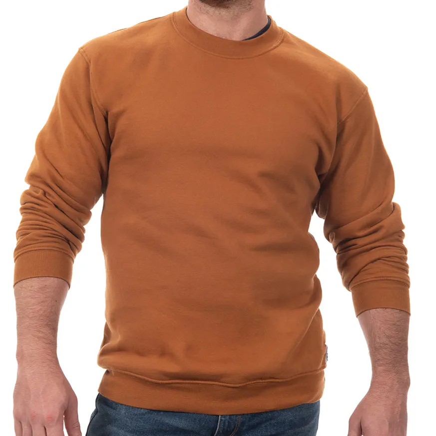 Camel Heavy Weight Worker-Wear Inspired Cotton Crewneck Sweatshirt - Made in USA sold by Blade + Blue