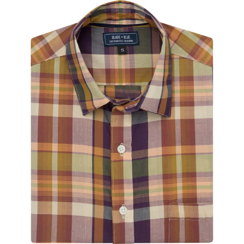DANTE Short Sleeve Shirt in Madras Plaid (Size L) sold by Blade + Blue