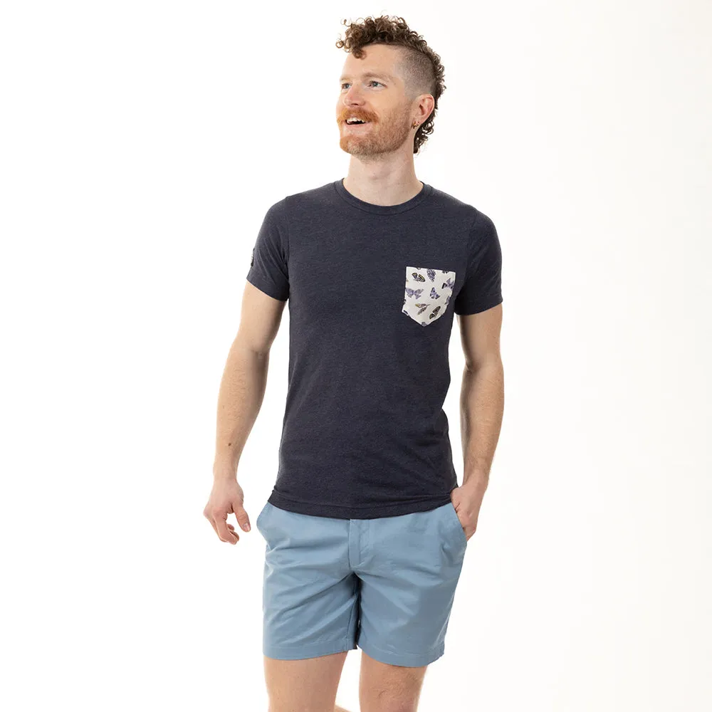 Navy Heather With Butterfly Pocket T-Shirt sold by Blade + Blue product image thumbnail 2