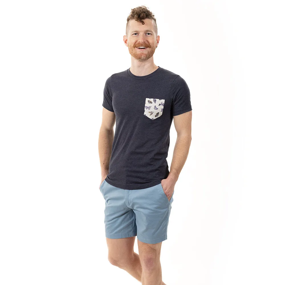Navy Heather With Butterfly Pocket T-Shirt sold by Blade + Blue product image thumbnail 3