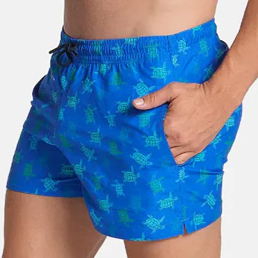 3" Inseam Swim Trunk in Blue Green Turtles Print sold by Blade + Blue