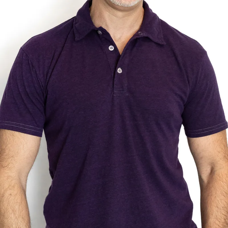 The "Driver" Tri-Blend Polo T-Shirt In Black Cherry Purple sold by Blade + Blue
