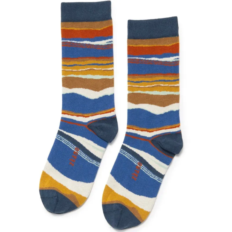 Sierra Sunrise Stripe Crew Sock - Made In USA by Zkano sold by Blade + Blue