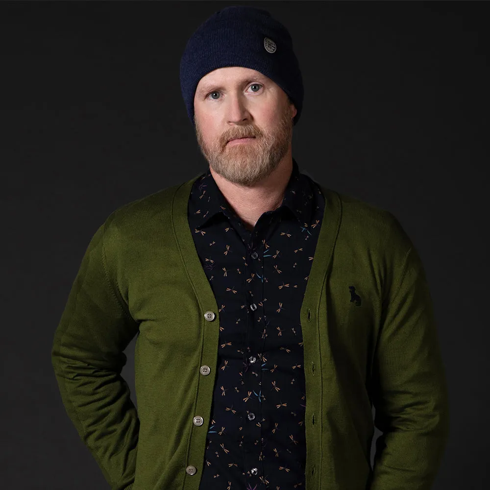 STEELE Long Sleeve Shirt in Navy Blue Traditional Japanese Dragonfly Print sold by Blade + Blue product image thumbnail 5