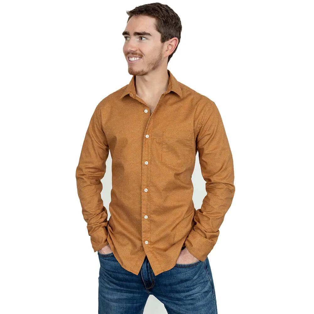 ROLLIE Long Sleeve Shirt in Camel Traditional Japanese Wave Print sold by Blade + Blue product image thumbnail 2