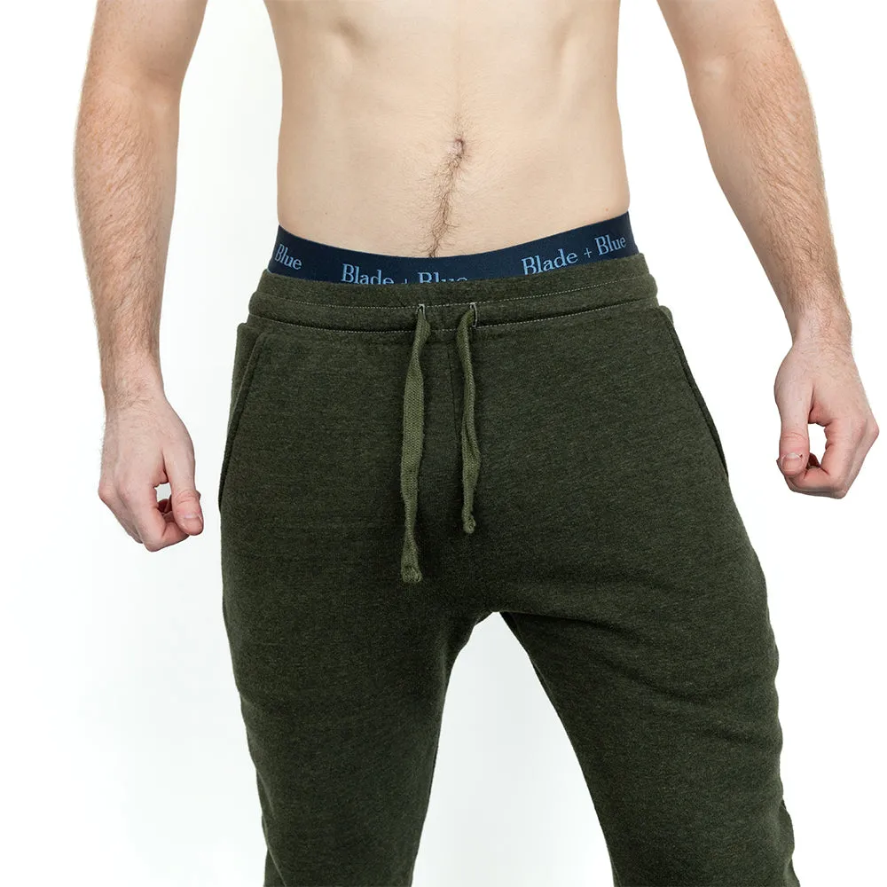 Dark Army Green Heather Hugger Jogger Sweatpants sold by Blade + Blue product image thumbnail 2