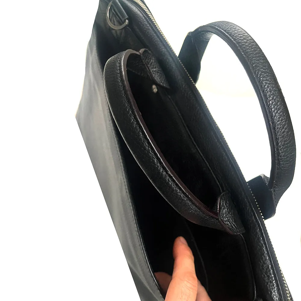 Jack Spade Warren Street New York Black Leather Messenger Briefcase Bag 16”x12” sold by Blade + Blue product image thumbnail 5