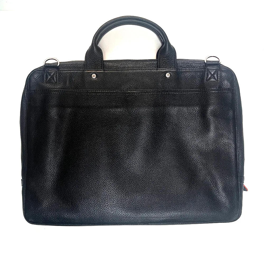 Jack Spade Warren Street New York Black Leather Messenger Briefcase Bag 16”x12” sold by Blade + Blue product image thumbnail 4