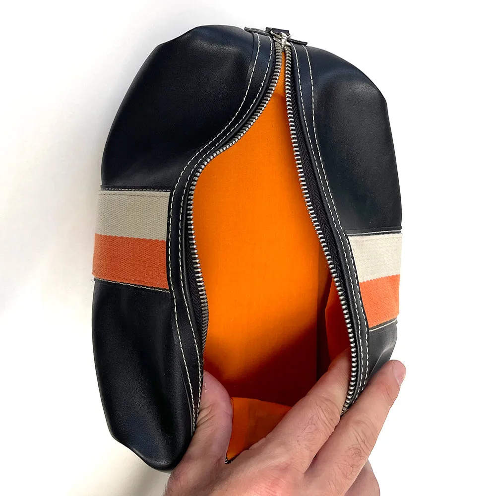 Vintage Striped Leather Dopp Kit Toiletry Bag sold by Blade + Blue product image thumbnail 2