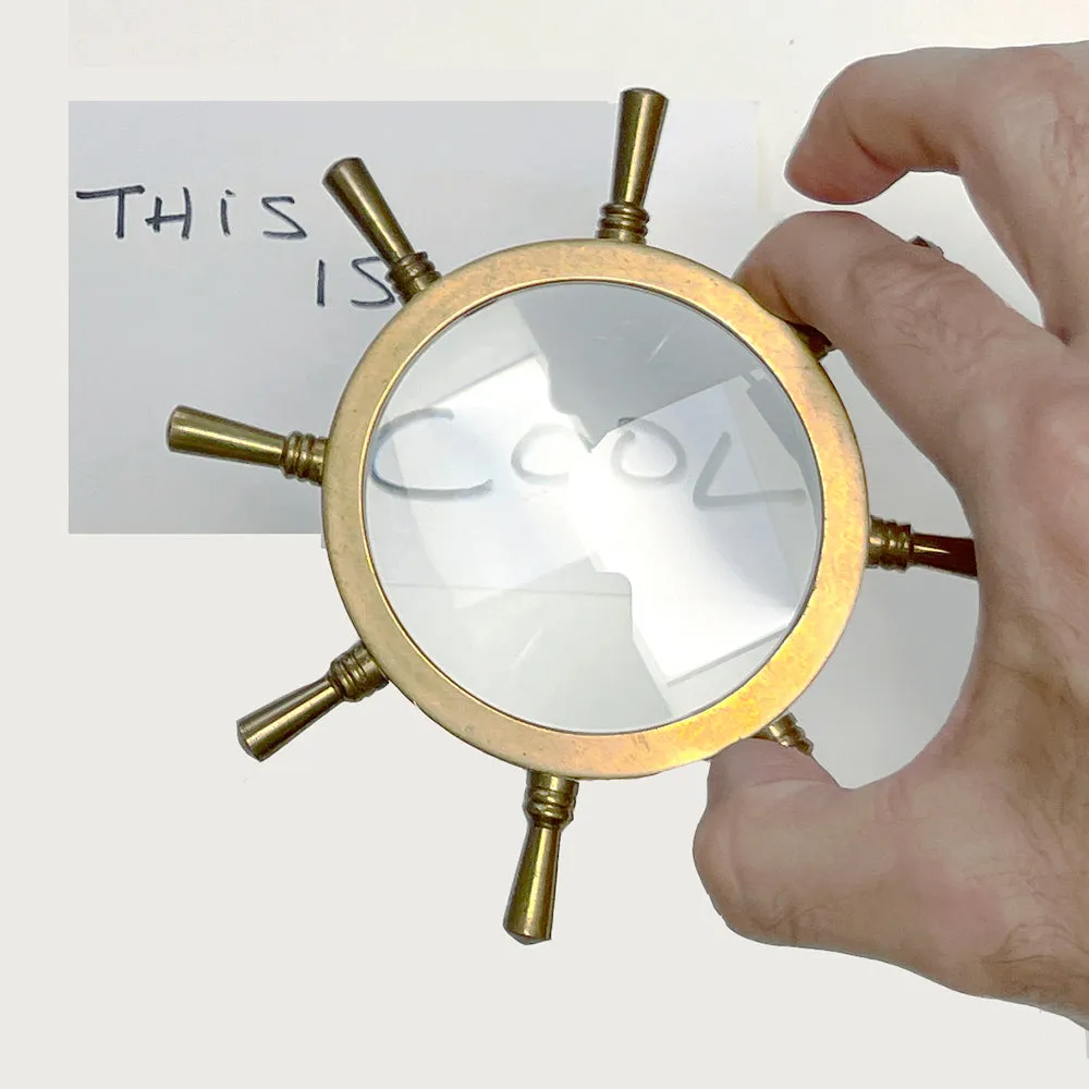 Vintage Brass Maritime Ship's Wheel Magnifying Glass sold by Blade + Blue