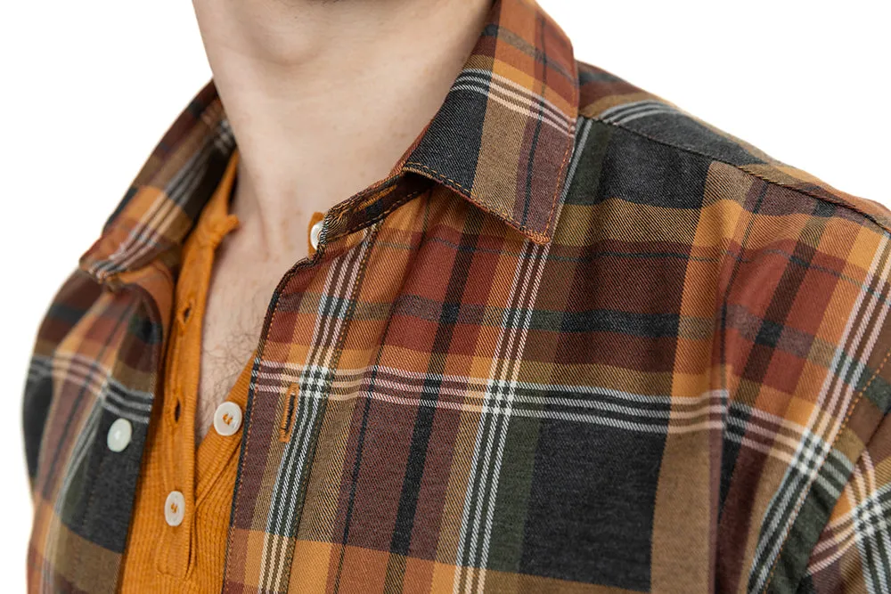 ISAAC Long Sleeve Shirt in Brushed Cotton Earthtone Plaid (Size L) sold by Blade + Blue product image thumbnail 4