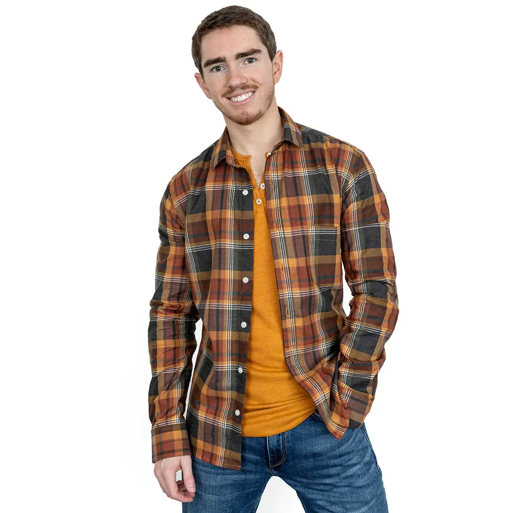 ISAAC Long Sleeve Shirt in Brushed Cotton Earthtone Plaid (Size L) sold by Blade + Blue product image thumbnail 5