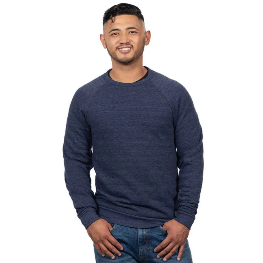 Navy Blue Marled Tri-Blend Raglan Sleeve Crewneck Sweatshirt-Sweater sold by Blade + Blue product image thumbnail 3