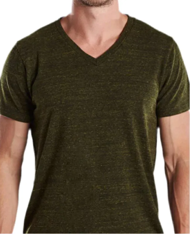 Olive Heather Tri Blend V-Neck T-Shirt sold by Blade + Blue