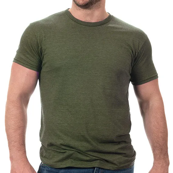 Olive Green Heather Tri Blend T-Shirt sold by Blade + Blue