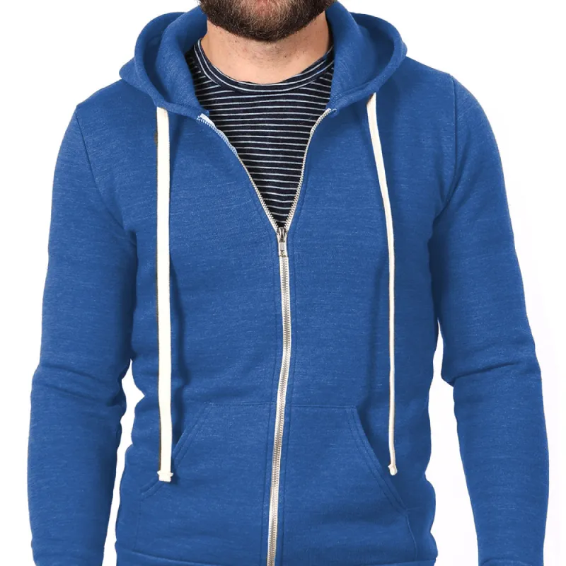 Royal Blue Marled Heather Full Zip Hoodie sold by Blade + Blue