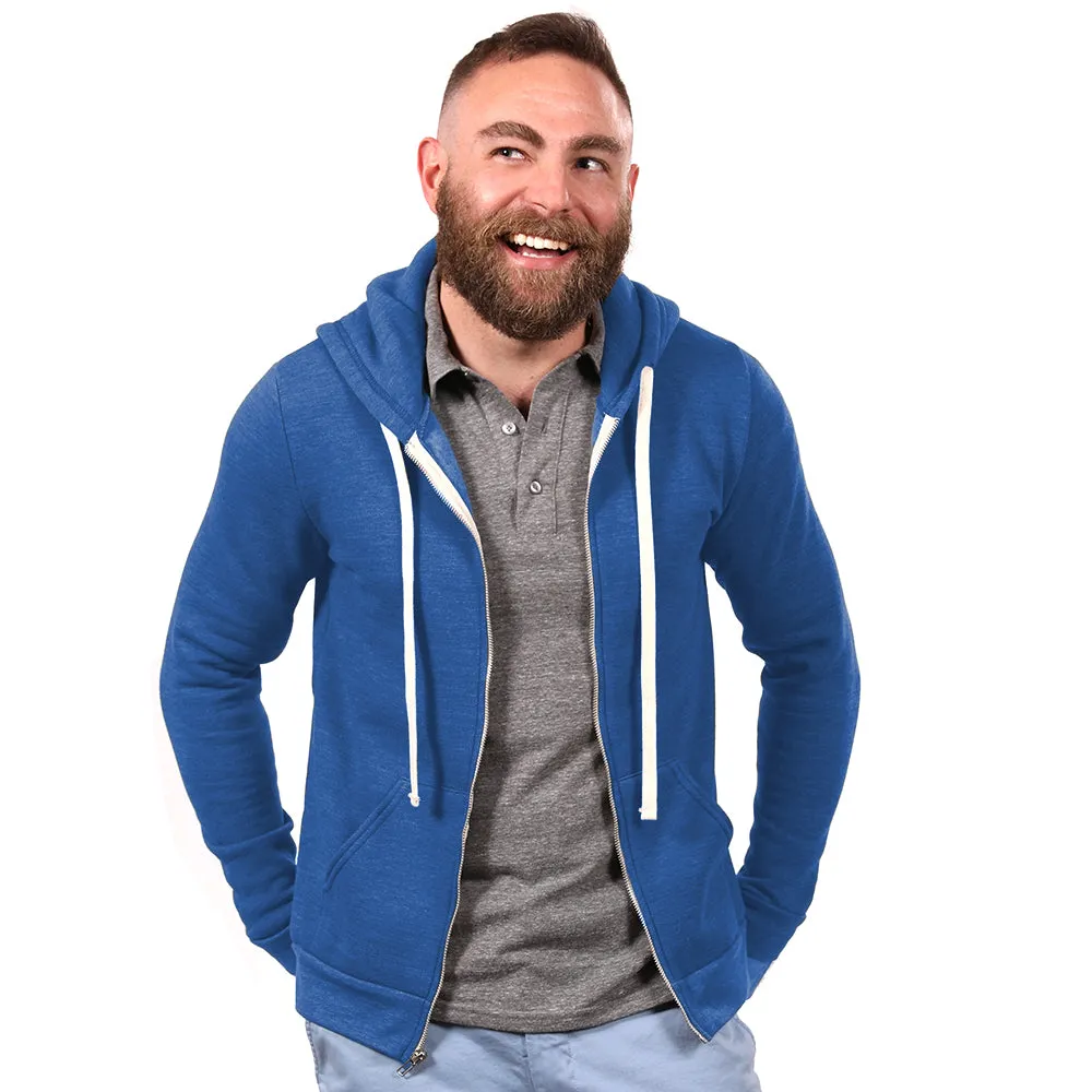 Royal Blue Marled Heather Full Zip Hoodie sold by Blade + Blue product image thumbnail 4