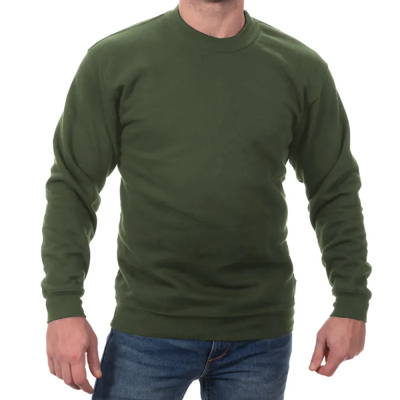 #88 SAMPLE SALE: Found Pieces Olive Heavy Weight Worker-Wear Inspired Crewneck Sweatshirt  (M & XL Available) sold by Blade + Blue