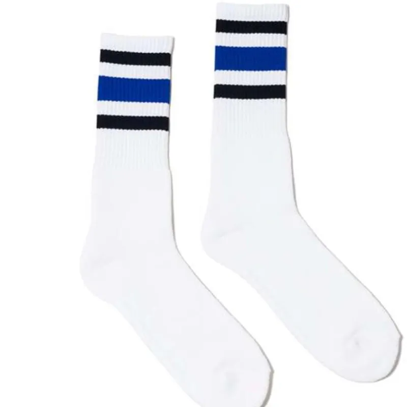 White Black Blue Active Stripe Socks sold by Blade + Blue