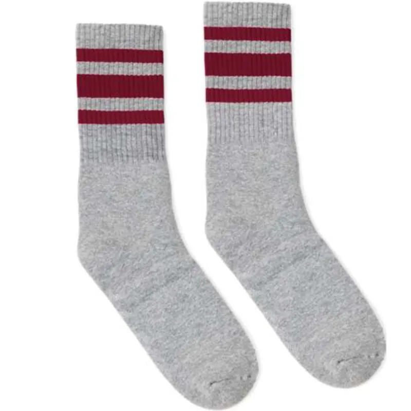 Grey and Maroon StripeSocks sold by Blade + Blue