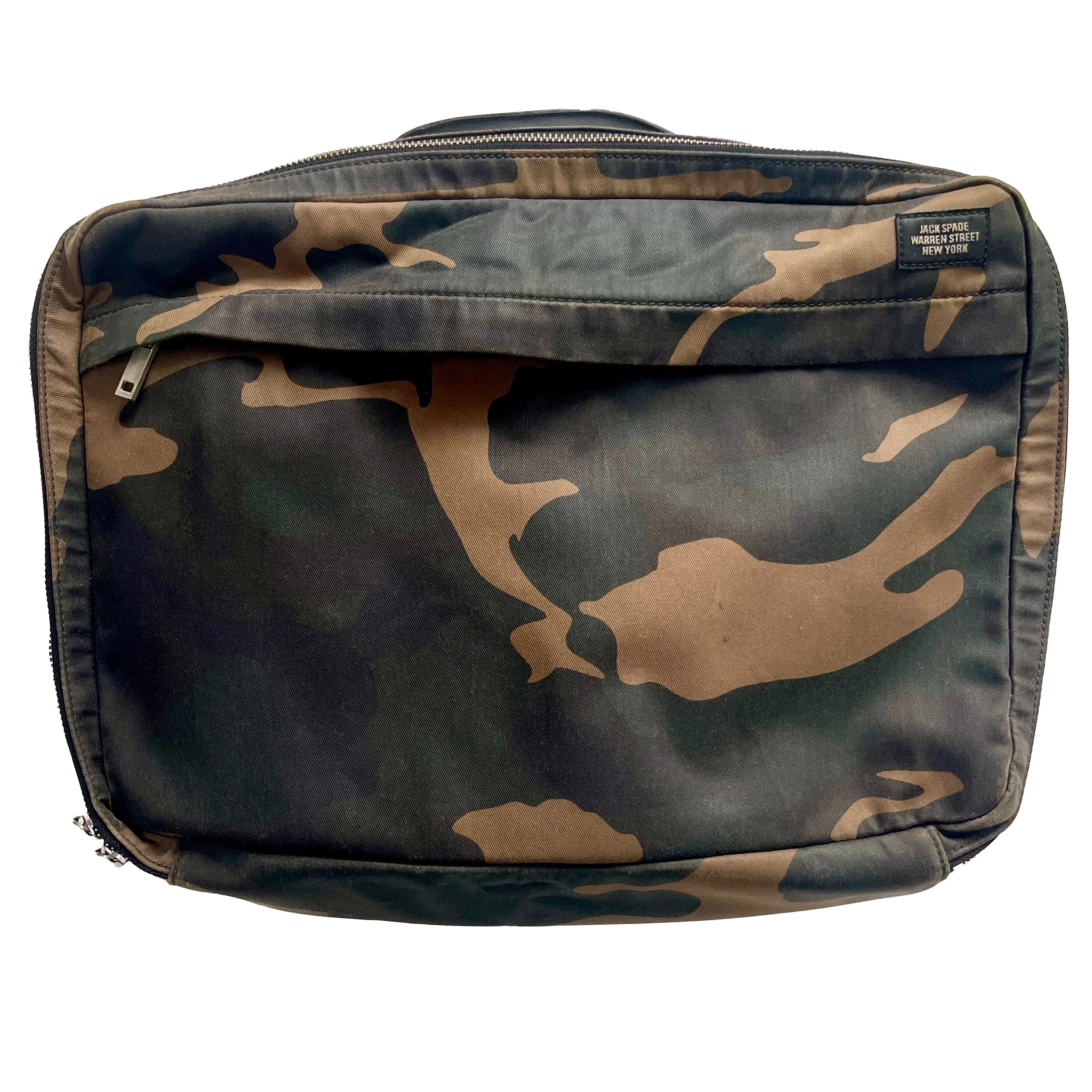 Jack Spade Camouflage & Leather Backpack / Briefcase Hybrid Bag sold by Blade + Blue