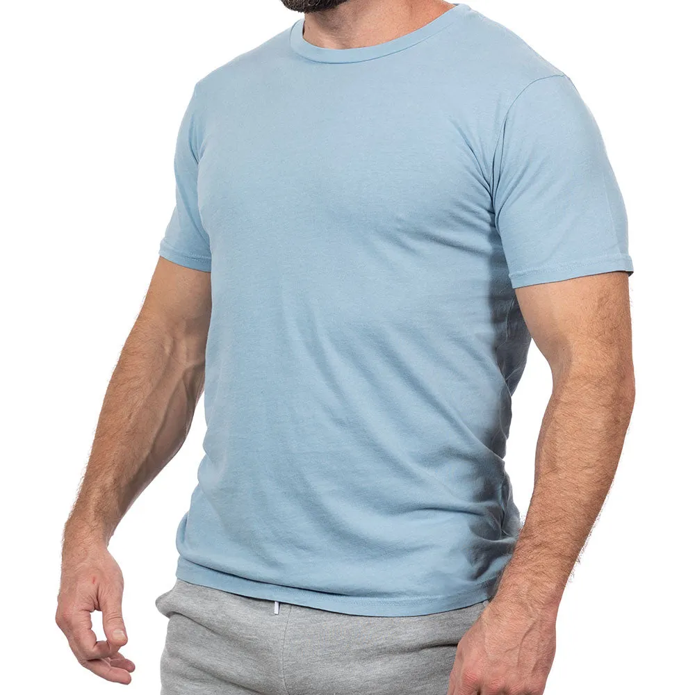 Mineral Blue Pigment Dyed Cotton Classic Short Sleeve Tee - Made In USA (Size M) sold by Blade + Blue product image thumbnail 2