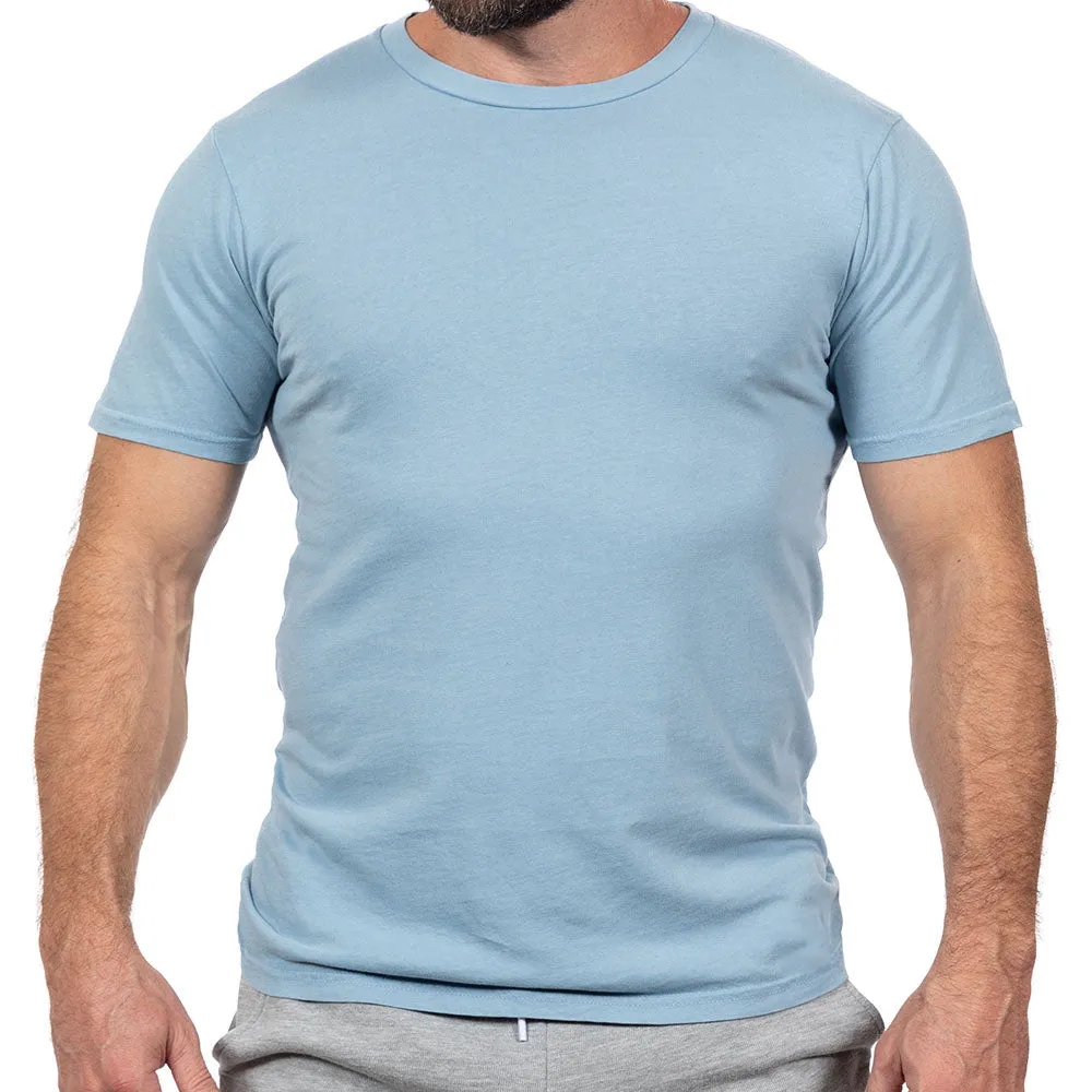 Mineral Blue Pigment Dyed Cotton Classic Short Sleeve Tee - Made In USA (Size M) sold by Blade + Blue