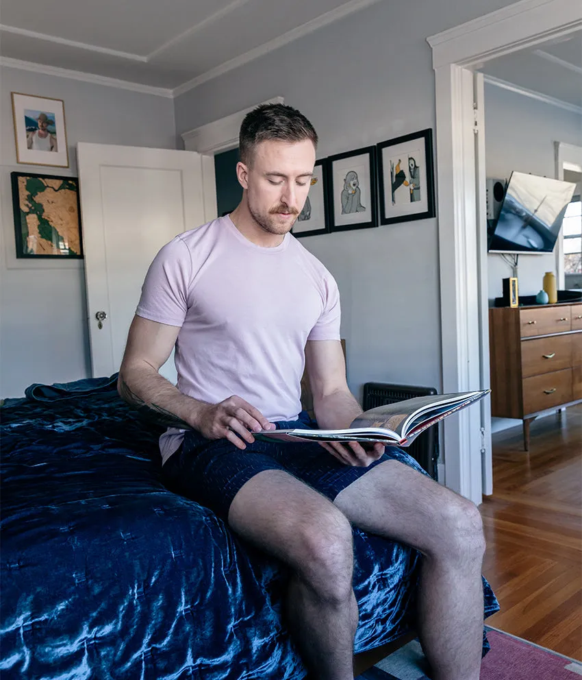 Soft Blush Pink Pigment Dyed Cotton Classic Short Sleeve Tee - Made In USA (Size L) sold by Blade + Blue product image thumbnail 2