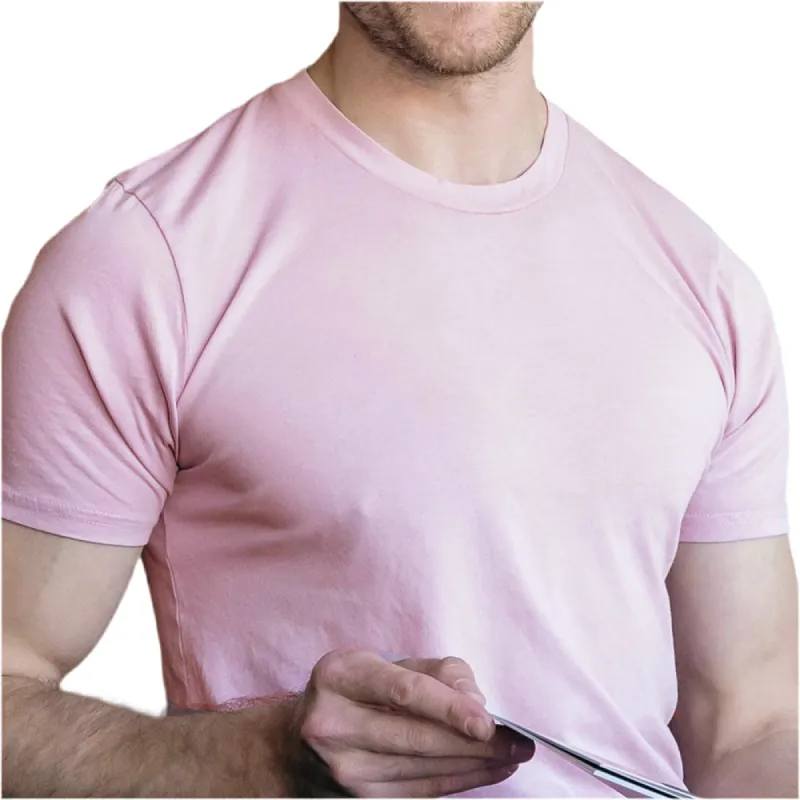 Soft Blush Pink Pigment Dyed Cotton Classic Short Sleeve Tee - Made In USA (Size L) sold by Blade + Blue