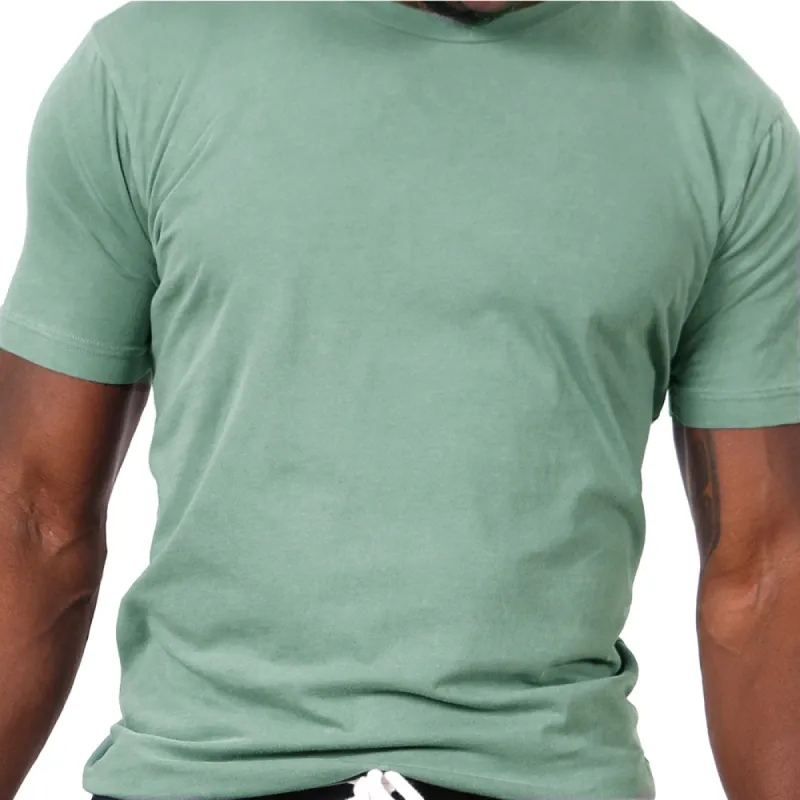Fresh Green Pigment Dyed Cotton Classic Short Sleeve Tee - Made In USA sold by Blade + Blue