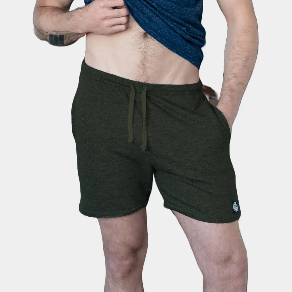 The Cruiser French Terry 5" Varsity Sweat Shorts in Dark Army Green - Made In USA sold by Blade + Blue product image thumbnail 2