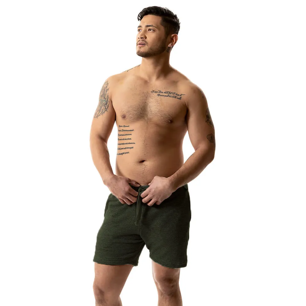 The Cruiser French Terry 5" Varsity Sweat Shorts in Dark Army Green - Made In USA sold by Blade + Blue product image thumbnail 5