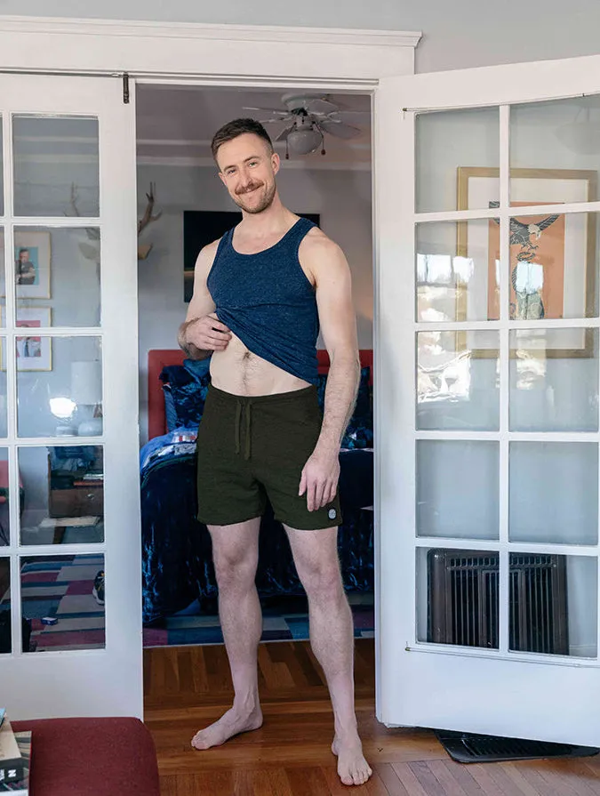 The Cruiser French Terry 5" Varsity Sweat Shorts in Dark Army Green - Made In USA sold by Blade + Blue product image thumbnail 3