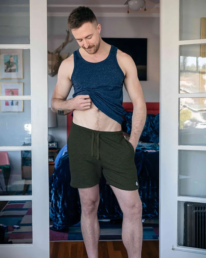 The Cruiser French Terry 5" Varsity Sweat Shorts in Dark Army Green - Made In USA sold by Blade + Blue product image thumbnail 4