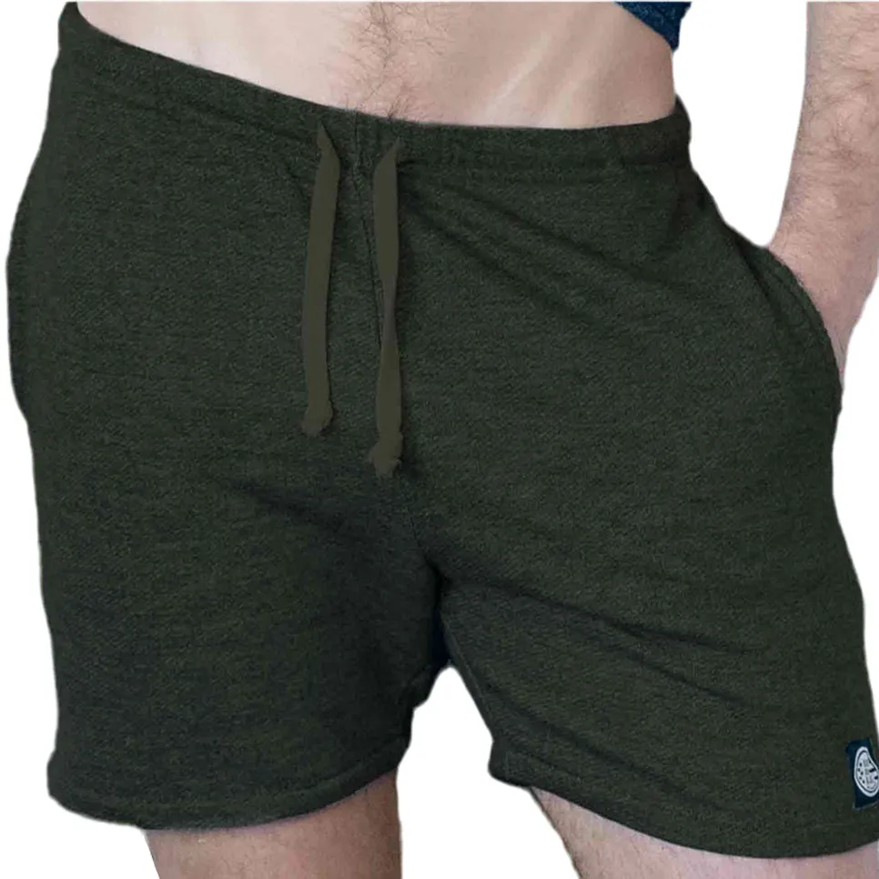 The Cruiser French Terry 5" Varsity Sweat Shorts in Dark Army Green - Made In USA sold by Blade + Blue